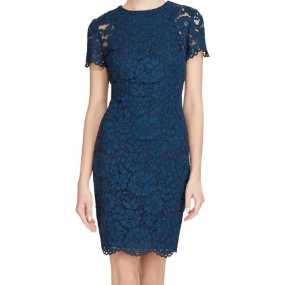Ralph Lauren lace dress size 12 Port Blue